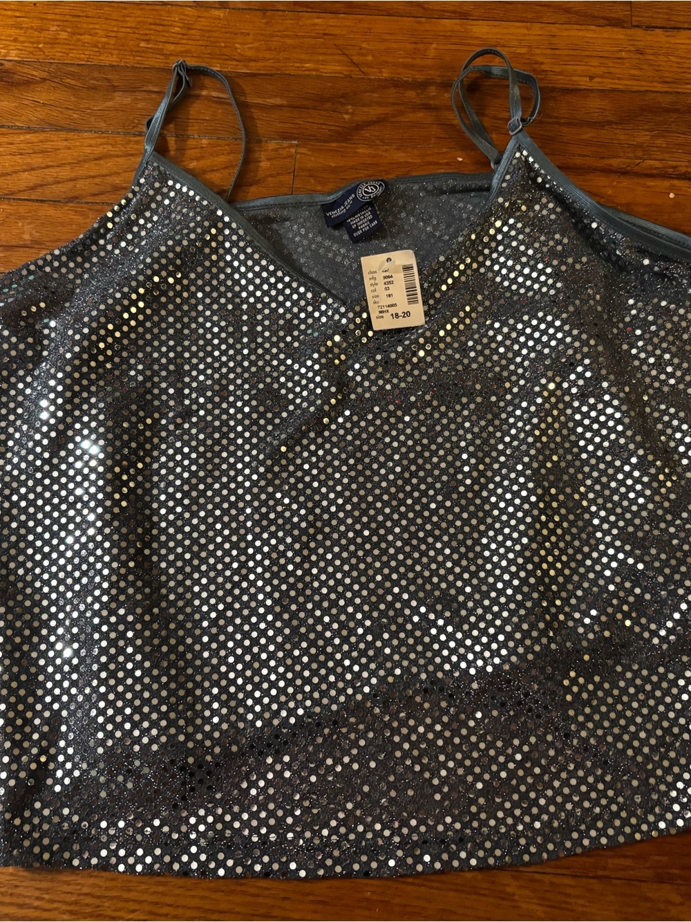 Sequin Sparkle Cami Top - Silver